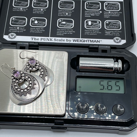 Large Amethyst & Sterling Earrings! - Picture 5 of 8